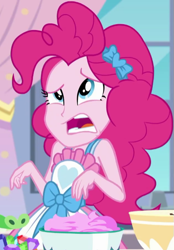 Size: 417x598 | Tagged: safe, screencap, gummy, pinkie pie, better together, equestria girls, the craft of cookies, cropped, solo