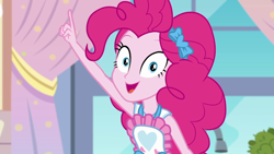 Size: 1280x720 | Tagged: safe, screencap, pinkie pie, better together, equestria girls, the craft of cookies, apron, clothes, cute, diapinkes, female, solo