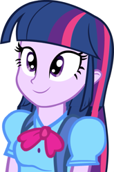 Size: 509x771 | Tagged: safe, edit, twilight sparkle, equestria girls, breasts, female, simple background, smiling, solo, white background