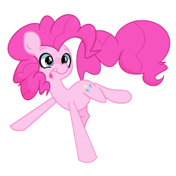 Size: 1280x1280 | Tagged: safe, artist:turtlefarminguy, pinkie pie, earth pony, pony, action pose, female, mare, open mouth, simple background, solo, transparent background