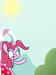 Size: 1280x1707 | Tagged: safe, artist:turtlefarminguy, pinkie pie, earth pony, pony, female, mare, open mouth, sun