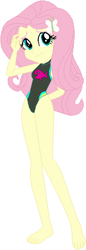 Size: 189x547 | Tagged: safe, artist:selenaede, artist:wolf, fluttershy, better together, equestria girls, forgotten friendship, barefoot, base used, clothes, feet, hairpin, one-piece swimsuit, sleeveless, swimsuit, swimsuit edit