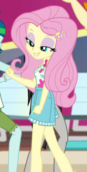 Size: 534x1054 | Tagged: safe, screencap, fluttershy, better together, equestria girls, i'm on a yacht, background human, beautiful, cropped, cute, female, legs, lidded eyes, shyabetes, solo focus