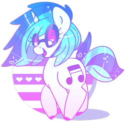 Size: 1042x1011 | Tagged: safe, artist:euphoriapony, dj pon-3, vinyl scratch, pony, unicorn, colored hooves, cute, female, heart, mare, open mouth, solo, vinylbetes