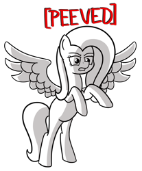 Size: 3676x4443 | Tagged: safe, artist:czu, fluttershy, pegasus, pony, angry, peeved, rearing, semi-vulgar, spread wings, wings