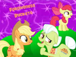 Size: 800x600 | Tagged: artist needed, safe, edit, apple bloom, applejack, granny smith, earth pony, pony, family fun activity, veggietales