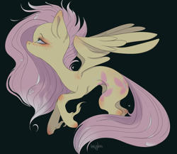 Size: 2300x2000 | Tagged: safe, artist:labglab, fluttershy, pegasus, pony, black background, female, mare, rcf community, simple background, solo, unshorn fetlocks, wings