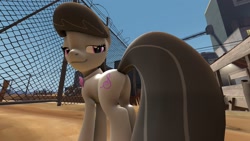 Size: 1920x1080 | Tagged: safe, artist:alchemyofmadness, octavia melody, earth pony, pony, 3d, bedroom eyes, butt, cutie mark, female, looking at you, looking back, looking back at you, mare, narrowed eyes, outdoors, plot, seductive, sfm pony, solo, source filmmaker, tail