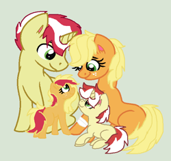 Size: 617x583 | Tagged: safe, artist:xxdipperkittyxx, applejack, flim, earth pony, pony, female, flimjack, male, offspring, parent:applejack, parent:flim, parents:flimjack, shipping, straight