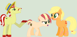 Size: 948x458 | Tagged: safe, artist:mrcookie45, applejack, flim, earth pony, pony, family, female, flimjack, male, offspring, parent:applejack, parent:flim, parents:flimjack, shipping, straight