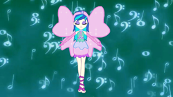 Size: 1280x720 | Tagged: safe, artist:abbybean, artist:gouhlsrule, dj pon-3, vinyl scratch, equestria girls, barely eqg related, base used, clothes, crossover, enchantix, fairy, fairy wings, gloves, rainbow s.r.l, transformation, winged humanization, wings, winx club