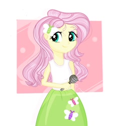 Size: 970x1080 | Tagged: safe, artist:surpriselife, fluttershy, equestria girls, clothes, microphone, solo