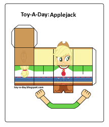 Size: 600x699 | Tagged: safe, artist:grapefruitface1, applejack, better together, equestria girls, apple, craft, food, geode of super strength, magical geodes, new outfit, papercraft, printable, solo, toy a day