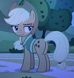 Size: 2720x2863 | Tagged: safe, screencap, applejack, earth pony, pony, buckball season, female, mare, plot, smiling, solo