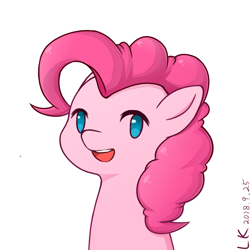 Size: 1000x1000 | Tagged: safe, artist:云观雾里, pinkie pie, earth pony, pony, female, mare, simple background, solo, white background