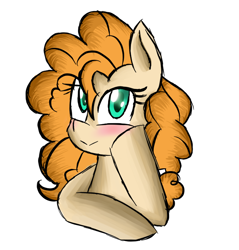 Size: 670x700 | Tagged: safe, artist:radek1212, pear butter, pony, the perfect pear, 30 minute art challenge, blushing, female, simple background, solo, white background