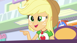 Size: 1920x1080 | Tagged: safe, screencap, applejack, better together, equestria girls, rollercoaster of friendship, geode of super strength, solo