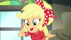 Size: 1920x1080 | Tagged: safe, applejack, better together, equestria girls, rollercoaster of friendship, phone, solo