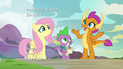 Size: 1920x1080 | Tagged: safe, screencap, fluttershy, smolder, spike, dragon, pegasus, pony, sweet and smoky, winged spike