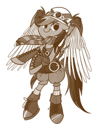 Size: 400x503 | Tagged: safe, artist:bunnimation, daring do, pony, bipedal, clothes, scarf, solo, steampunk