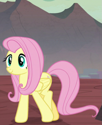 Size: 517x630 | Tagged: safe, screencap, fluttershy, pegasus, pony, sweet and smoky, cropped, female, smiling, solo, wings