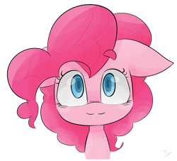 Size: 1280x1160 | Tagged: safe, artist:temmie-kun, pinkie pie, earth pony, pony, bust, portrait, simple background, solo, transparent background