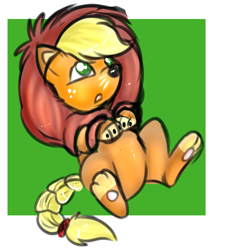 Size: 2602x2854 | Tagged: safe, artist:lildooks, applejack, earth pony, pony, animal costume, applelion, clothes, costume, explicit source, featureless crotch, female, halloween costume, mare, solo