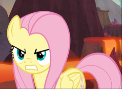 Size: 1284x939 | Tagged: safe, screencap, fluttershy, pegasus, pony, sweet and smoky, angry, badass, cropped, determined, female, flutterbadass, fluttershy is not amused, gritted teeth, mare, peeved, solo, unamused