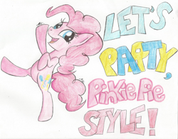 Size: 2152x1690 | Tagged: safe, artist:mylittlepon3lov3, pinkie pie, pony, solo, traditional art