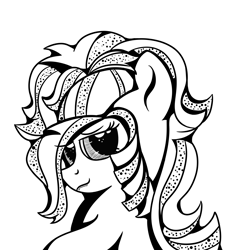 Size: 2727x3000 | Tagged: safe, artist:rainbowtashie, applejack, earth pony, pony, alternate hairstyle, applejewel, black and white, grayscale, monochrome, simpleways, solo