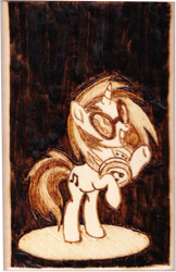 Size: 627x965 | Tagged: safe, artist:malte279, dj pon-3, vinyl scratch, pony, craft, pyrography, spotlight, traditional art