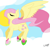 Size: 857x816 | Tagged: safe, artist:penpale-heart, fluttershy, pegasus, pony, clothes, cloud, eyes closed, female, flying, mare, slippers, smiling, solo, sun, windswept mane