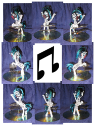 Size: 3102x4134 | Tagged: safe, artist:malte279, dj pon-3, vinyl scratch, pony, unicorn, collage, craft, cutie mark, turntable, wire sculpture, wires