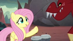 Size: 1920x1080 | Tagged: safe, screencap, fluttershy, garble, dragon, pegasus, pony, sweet and smoky, bongos