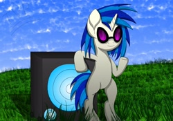 Size: 2500x1750 | Tagged: safe, artist:thevintagepone, dj pon-3, vinyl scratch, pony, solo