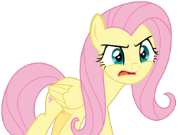 Size: 3409x2597 | Tagged: safe, artist:sketchmcreations, fluttershy, pegasus, pony, sweet and smoky, assertive, female, mare, open mouth, simple background, transparent background, vector