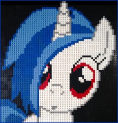 Size: 1024x1068 | Tagged: safe, artist:keenkris, dj pon-3, vinyl scratch, pony, unicorn, bust, custom, female, irl, lego, looking at you, photo, toy, two toned mane, wingding eyes, wrong eye color