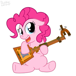 Size: 4096x4096 | Tagged: safe, artist:dashyoshi, pinkie pie, earth pony, pony, absurd resolution, musical instrument, rock dog, simple background, solo, transparent background