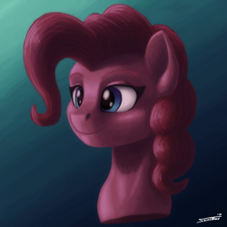 Size: 1500x1500 | Tagged: safe, artist:sa1ntmax, pinkie pie, earth pony, pony, bust, gradient background, portrait, solo