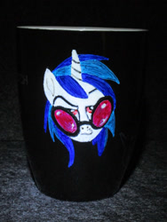 Size: 1091x1454 | Tagged: safe, artist:malte279, dj pon-3, vinyl scratch, pony, craft, cup, porcelain painting, wanna make somethin' of it