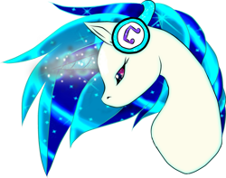 Size: 1007x794 | Tagged: safe, dj pon-3, vinyl scratch, pony, unicorn, bust, ethereal mane, head, headphones, simple background, solo, starry mane, transparent background