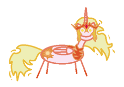 Size: 428x302 | Tagged: safe, artist:watermelon changeling, derpibooru exclusive, daybreaker, alicorn, pony, 1000 hours in ms paint, c:, ms paint, simple background, smiling, solo, stick figure, white background