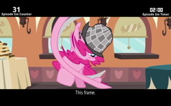 Size: 1280x800 | Tagged: safe, edit, edited screencap, screencap, pinkie pie, pony, mmmystery on the friendship express, cinemare sins, deerstalker, detective, faic, great moments in animation, hat, sherlock holmes, smear frame, solo, this frame