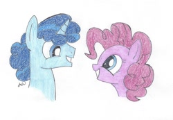 Size: 820x569 | Tagged: safe, artist:amaliapond, party favor, pinkie pie, pony, female, male, partypie, shipping, straight