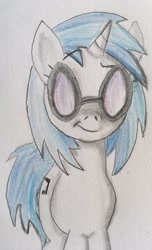 Size: 1105x1815 | Tagged: safe, artist:captainedwardteague, dj pon-3, vinyl scratch, pony, unicorn, solo, traditional art