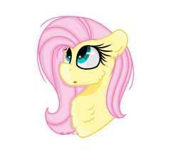 Size: 1524x1308 | Tagged: safe, artist:kapai882, fluttershy, pegasus, pony, bust, female, looking up, mare, portrait, simple background, solo, three quarter view, white background