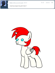 Size: 600x800 | Tagged: safe, artist:dekomaru, oc, oc only, oc:mars, alicorn, pony, ask, colt, male, simple background, solo, thousand yard stare, tumblr, tumblr:ask twixie, white background