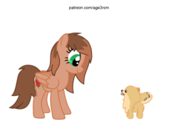 Size: 1300x900 | Tagged: safe, artist:age3rcm, oc, oc only, dog, pegasus, pomeranian, pony, animated, barking, cute, female, gif, looking at you, mare, open mouth, simple background, smiling, waving, white background