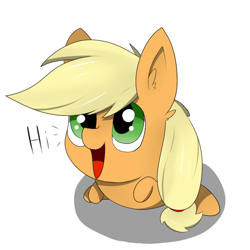 Size: 650x650 | Tagged: safe, artist:llhopell, applejack, earth pony, pony, chibi, cute, ear fluff, jackabetes, simple background, solo, white background