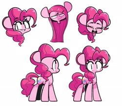 Size: 2197x1906 | Tagged: safe, artist:sourspot, pinkie pie, earth pony, pony, cute, diapinkes, female, looking at you, mare, pinkamena diane pie, profile, simple background, smiling, solo, white background